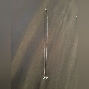 QVC vintage sterling silver blue and white Diamonique Evil Eye dainty necklace